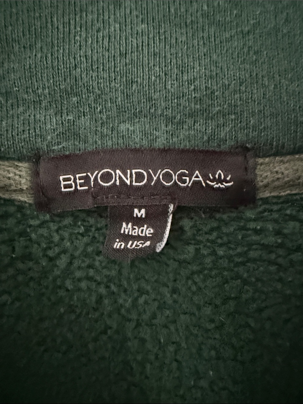 Beyond Yoga Half-Zip Sweatshirt in Deep Green - Picture 2 of 5